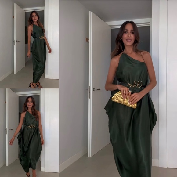 ZARA ZW COLLECTION ASYMMETRIC SATIN DRESS - Picture 1 of 8